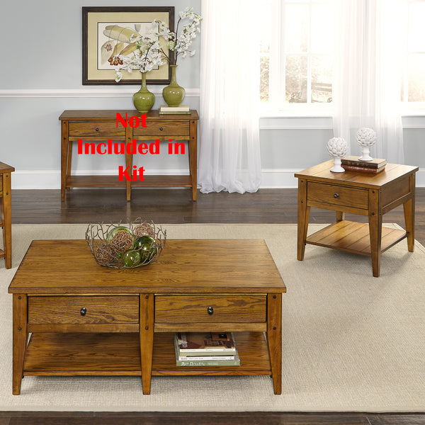 Liberty Furniture 3-Piece Oak Coffee Table Set Lake House