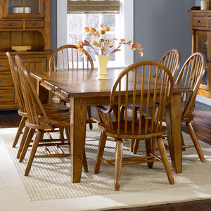 Liberty Furniture 7-Piece Rustic Oak Dining Table Set Treasures