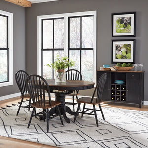 Liberty Furniture Carolina Crossing 5-Piece Antique Honey /Black Pedestal Casual Dining Table Set