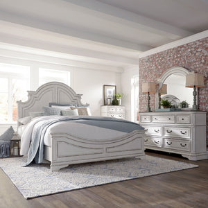 Liberty Furniture Complete Queen Bedroom Set Panel Bed, Dresser, Mirror & Chest Magnolia Manor