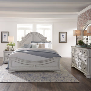 Liberty Furniture Complete Queen Bedroom Set Panel Bed, Dresser, Mirror & Nightstand Magnolia Manor