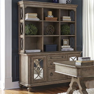 Liberty Furniture Simply Elegant Heathered Taupe Credenza & Hutch Set