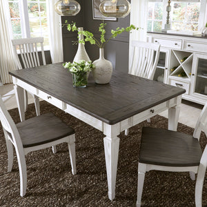 Liberty Furniture 5-Piece Wire Brushed White Charcoal Rectangular Dining Table Set Allyson Park