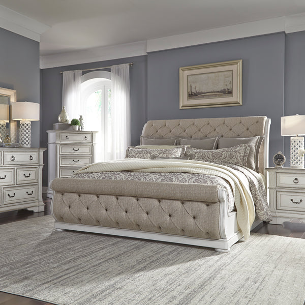 Liberty Furniture Complete California King Set Sleigh Bed, Dresser, Mirror, Chest & Nightstand Abbey Park