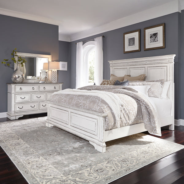Liberty Furniture Abbey Park Complete Queen Bedroom Set Panel Bed, Dresser & Mirror