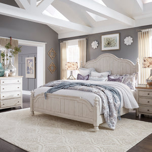 Liberty Furniture Complete King Bedroom Set Poster Bed, Dresser, Mirror & Nightstand Farmhouse Reimagined