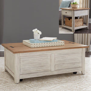 Liberty Furniture Farmhouse Reimagined 3-Piece White Living Room Table Set