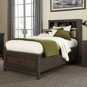 Liberty Furniture Kids/Teens Thornwood Hills Rock Beaten Gray Twin Bookcase Bed