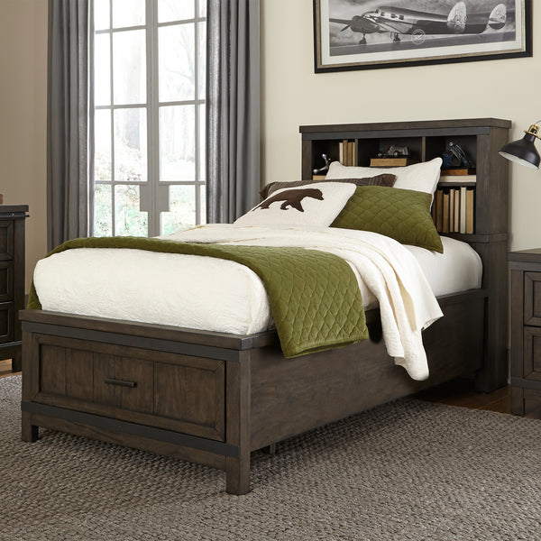 Liberty Furniture Kids/Teens Thornwood Hills Rock Beaten Gray Twin Bookcase Bed