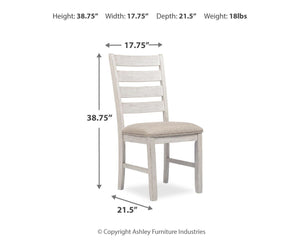 Skempton Upholstered Dining Side Chair White/Light Brown