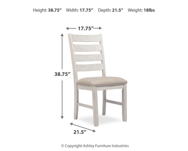 Skempton Upholstered Dining Side Chair White/Light Brown