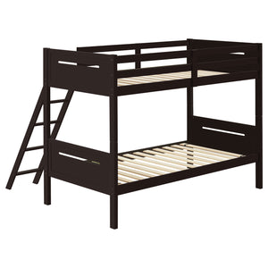 Coaster Littleton Wood Twin Over Twin Bunk Bed Espresso