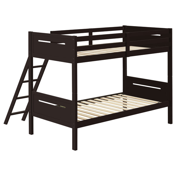 Coaster Littleton Wood Twin Over Twin Bunk Bed Espresso