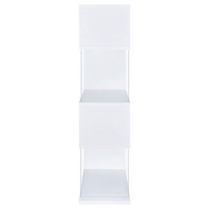 Coaster Emelle 63 Inch 4-Shelf Glass Panel Bookshelf White