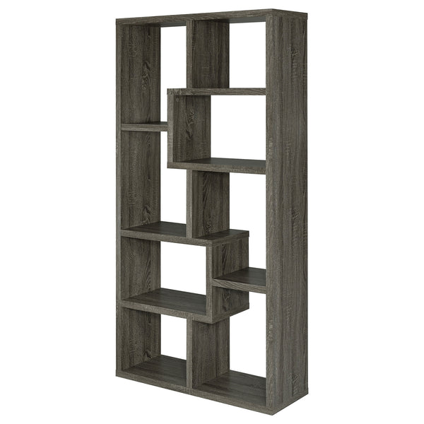 Coaster Theo 71 Inch 6-Shelf Bookshelf Weathered Grey