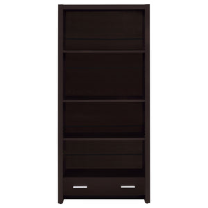 Coaster Skylar 71 Inch 5-Shelf Bookcase with Drawer Cappuccino