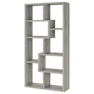 Coaster Theo 71 Inch 6-Shelf Bookshelf Grey Driftwood