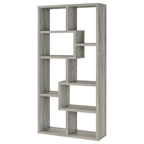 Coaster Theo 71 Inch 6-Shelf Bookshelf Grey Driftwood