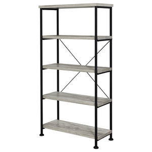 Coaster Analiese 63 Inch 4-Shelf Bookshelf Grey Driftwood