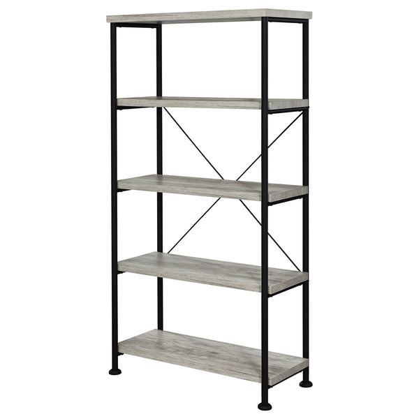 Coaster Analiese 63 Inch 4-Shelf Bookshelf Grey Driftwood