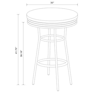Coaster Retro Round 30 Inch 1950s Bistro Pub Height Bar Table Black