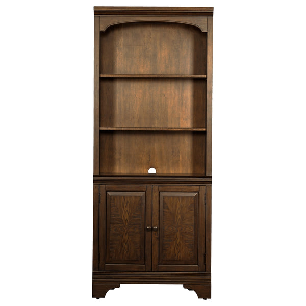 Coaster Hartshill 78 Inch 3-Shelf Cabinet Bookcase Burnished Oak