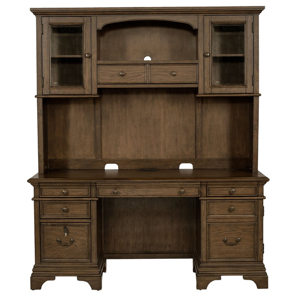 Coaster Hartshill 66 Inch 5-Drawer Credenza with Hutch Burnished Oak