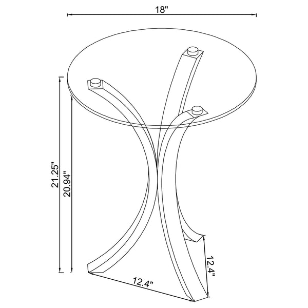 Coaster Laning Round Glass Top Acrylic Side Table Clear