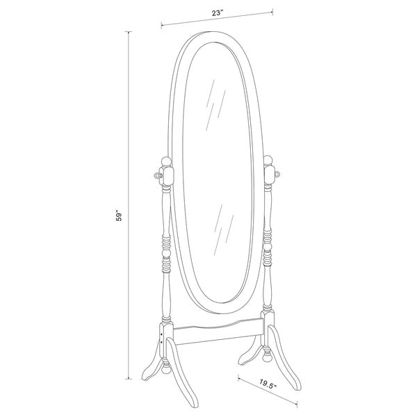 Coaster Foyet Wood Adjustable Full Length Cheval Mirror Merlot