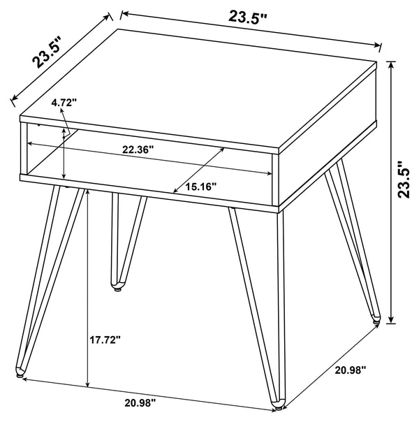 Coaster Fanning Engineered Wood Side End Table Golden Oak