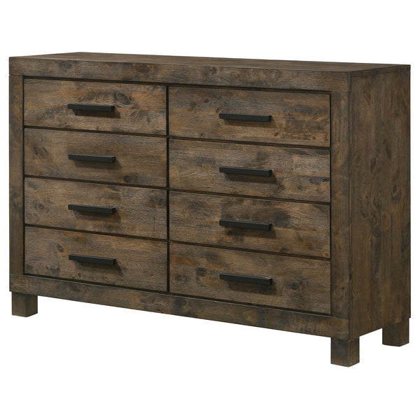 Coaster Woodmont 8-Drawer Dresser Rustic Golden Brown