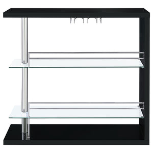 Coaster Prescott Rectangular Home Wine Table Black High Gloss