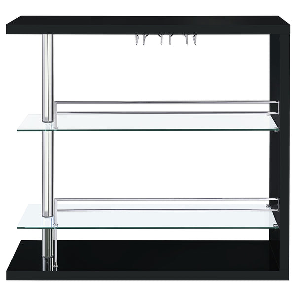 Coaster Prescott Rectangular Home Wine Table Black High Gloss