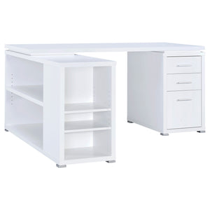 Coaster Yvette 60 Inch 3-Drawer L-Shape Computer Desk White