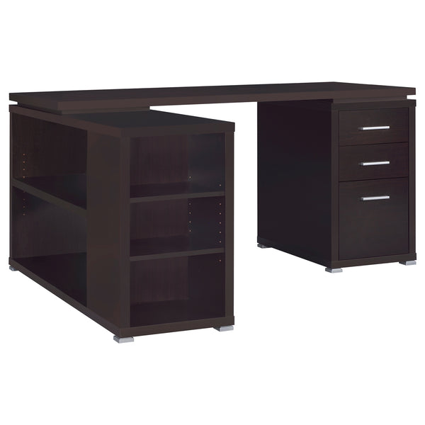 Coaster Yvette 60 Inch 3-Drawer L-Shape Computer Desk Cappuccino