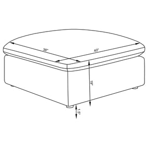Coaster Hobson Square Upholstered Ottoman Ivory