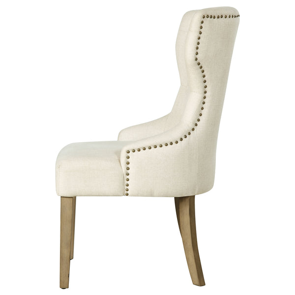 Coaster Baney Tufted Upholstered Dining Chair Beige & Rustic Grey