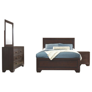 Coaster Kauffman 4-Piece King Bedroom Set in Dark Cocoa