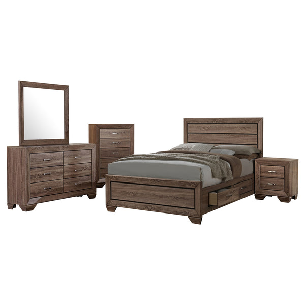 Coaster Kauffman 5-Piece King Bedroom Set in Washed Taupe