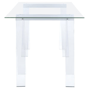 Coaster Amaturo 59 Inch Glass Top Acrylic Writing Desk Clear