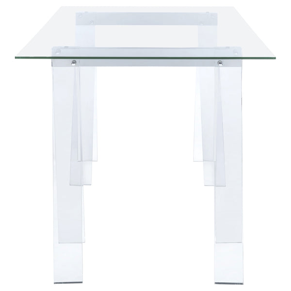 Coaster Amaturo 59 Inch Glass Top Acrylic Writing Desk Clear
