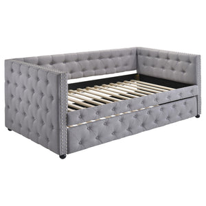 Coaster Mockern Upholstered Twin Daybed with Trundle Grey