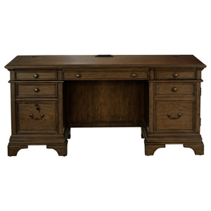 Coaster Hartshill 66 Inch 5-Drawer Credenza Office Desk Burnish Oak