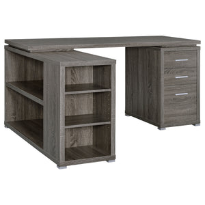 Coaster Yvette 60 Inch 3-Drawer L-Shape Computer Desk Weathered Grey