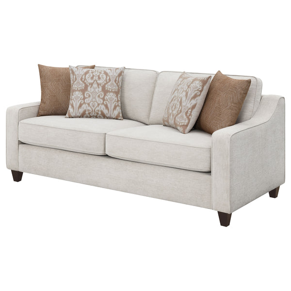 Coaster Christine Upholstered Sloped Arm Sofa Beige
