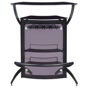 Coaster Dallas 2-Shelf Curved Freestanding Home Bar Cabinet Black