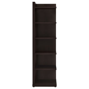 Coaster Alder 71 Inch 6-Shelf Corner Bookcase Cappuccino