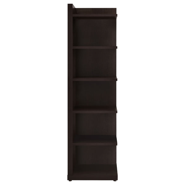 Coaster Alder 71 Inch 6-Shelf Corner Bookcase Cappuccino