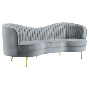 Coaster Sophia 2-Piece Upholstered Channel Tufted Sofa Set Grey