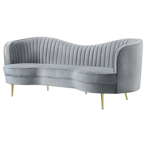 Coaster Sophia Upholstered Channel Tufted Sofa Grey